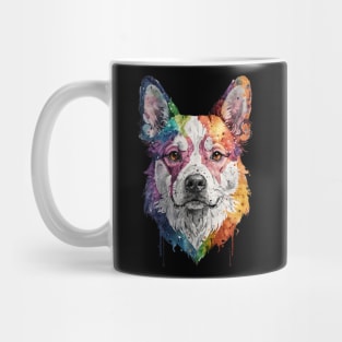 Colorful water paint style dog Mug